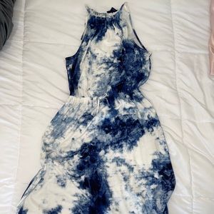 kid’s polo by ralph lauren blue tie-dye maxi dress